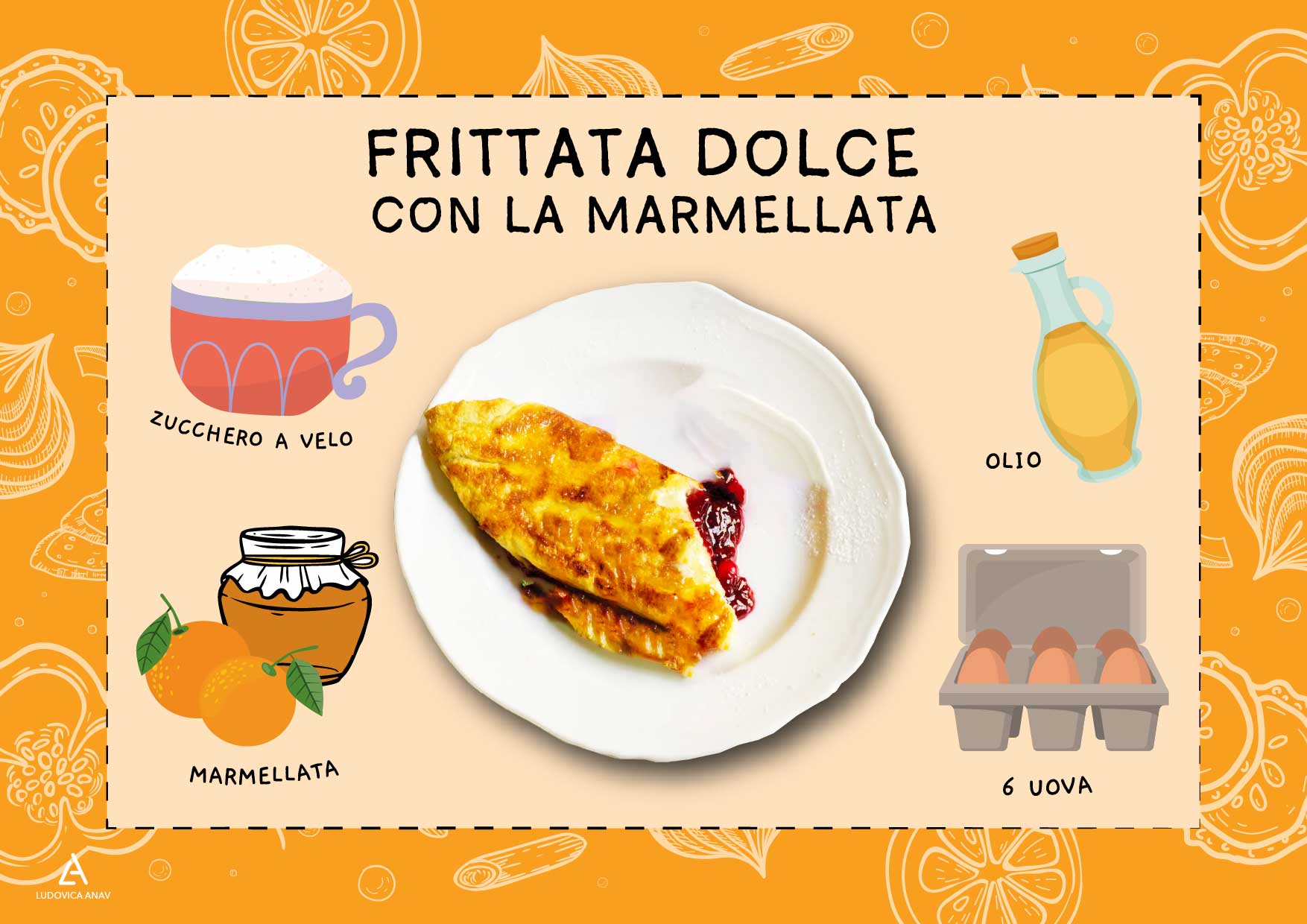 Frittata dolce con la marmellata