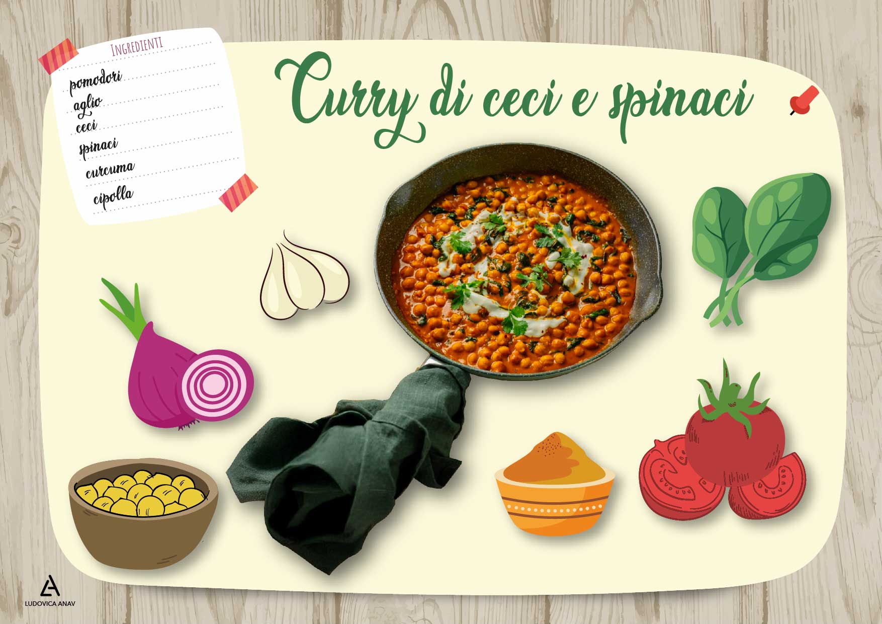 Curry di ceci e spinaci